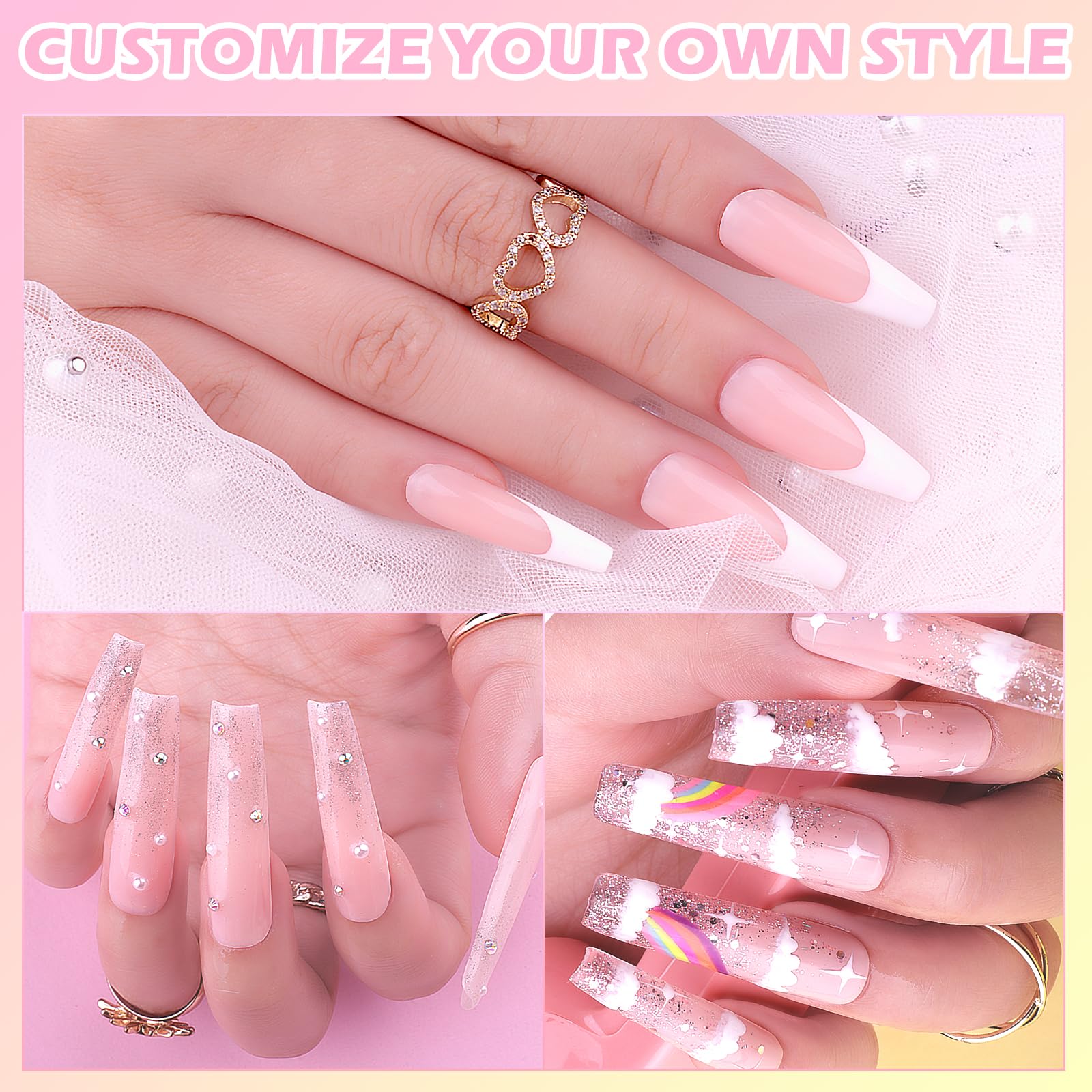 Clara Colors Polygel Extension Gel Nail Kit – 8 Colors + 48W Nail Lamp | All-in-One Starter Kit