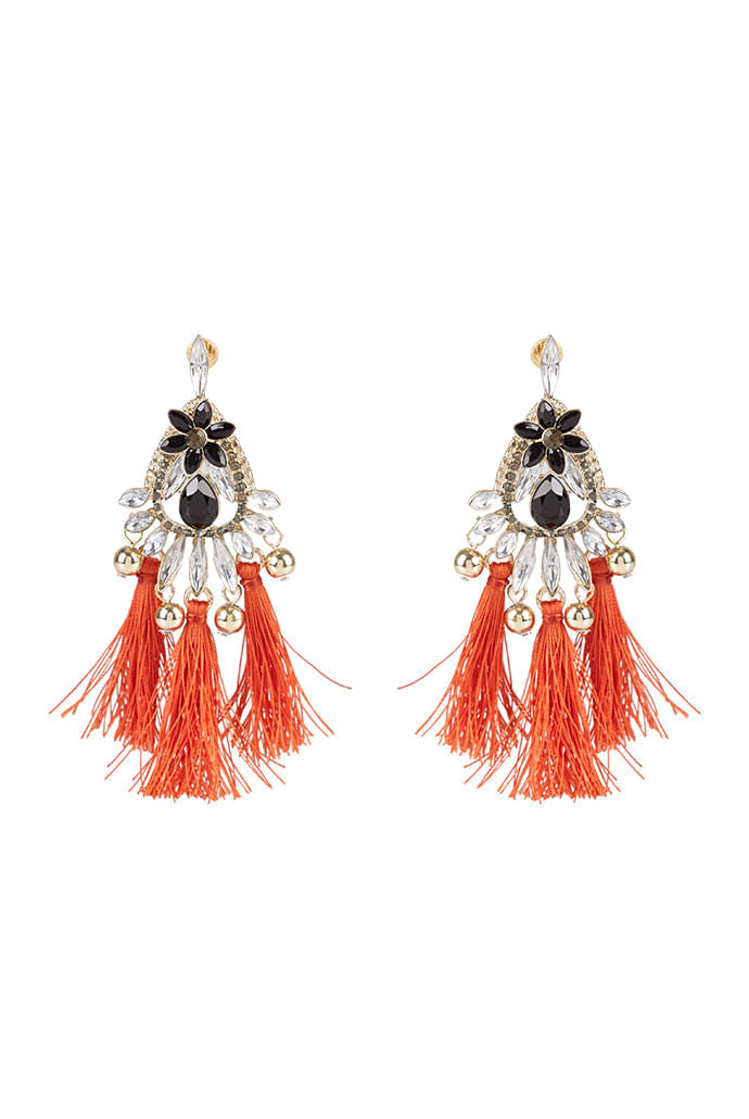 Louche Clare Jewel and Tassel Earrings