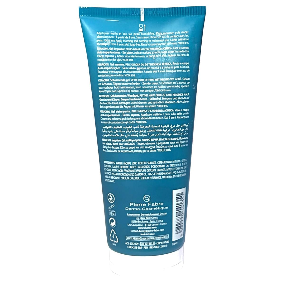 Classic Derma Ducray Keracnyl Foaming Gel – Acne-Prone Skin Face Wash, 200 ml (6.76 fl oz)