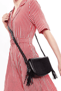Louche Clay Saddle Bag With Tassel Detail