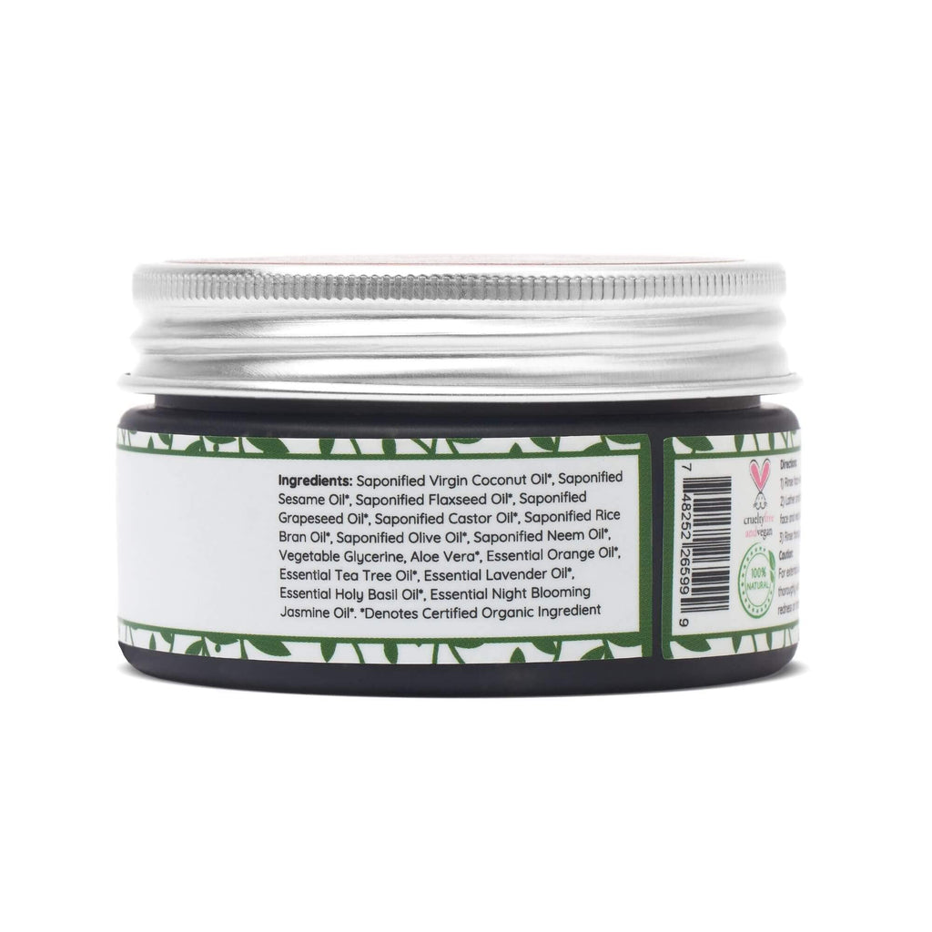 Clay Lotus Organic Face Wash for Acne-Prone, Oily Skin | Tea Tree & Neem | Vegan