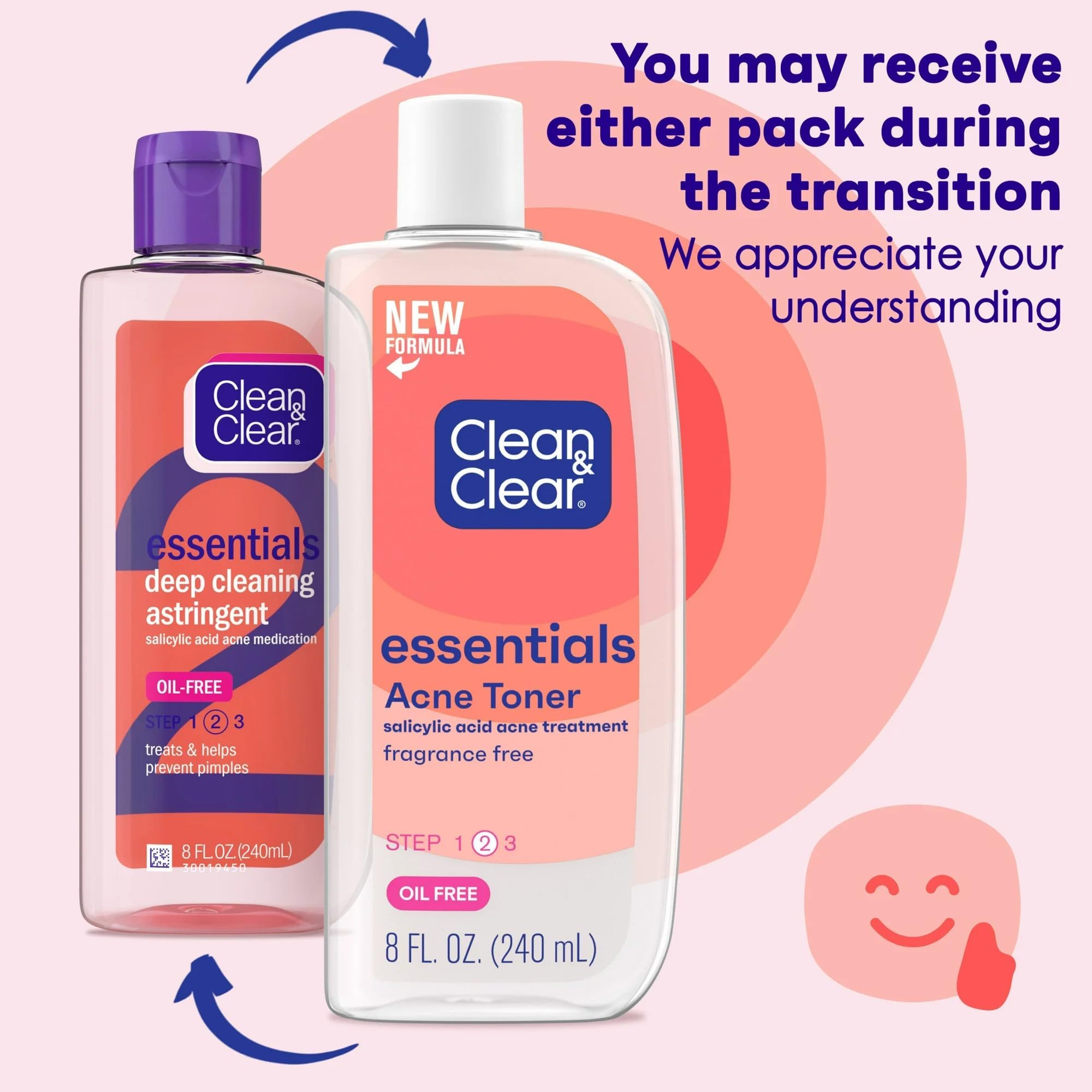 Clean & Clear Deep Cleaning Oil-Fighting Face Astringent – 8 oz, 2 Pack