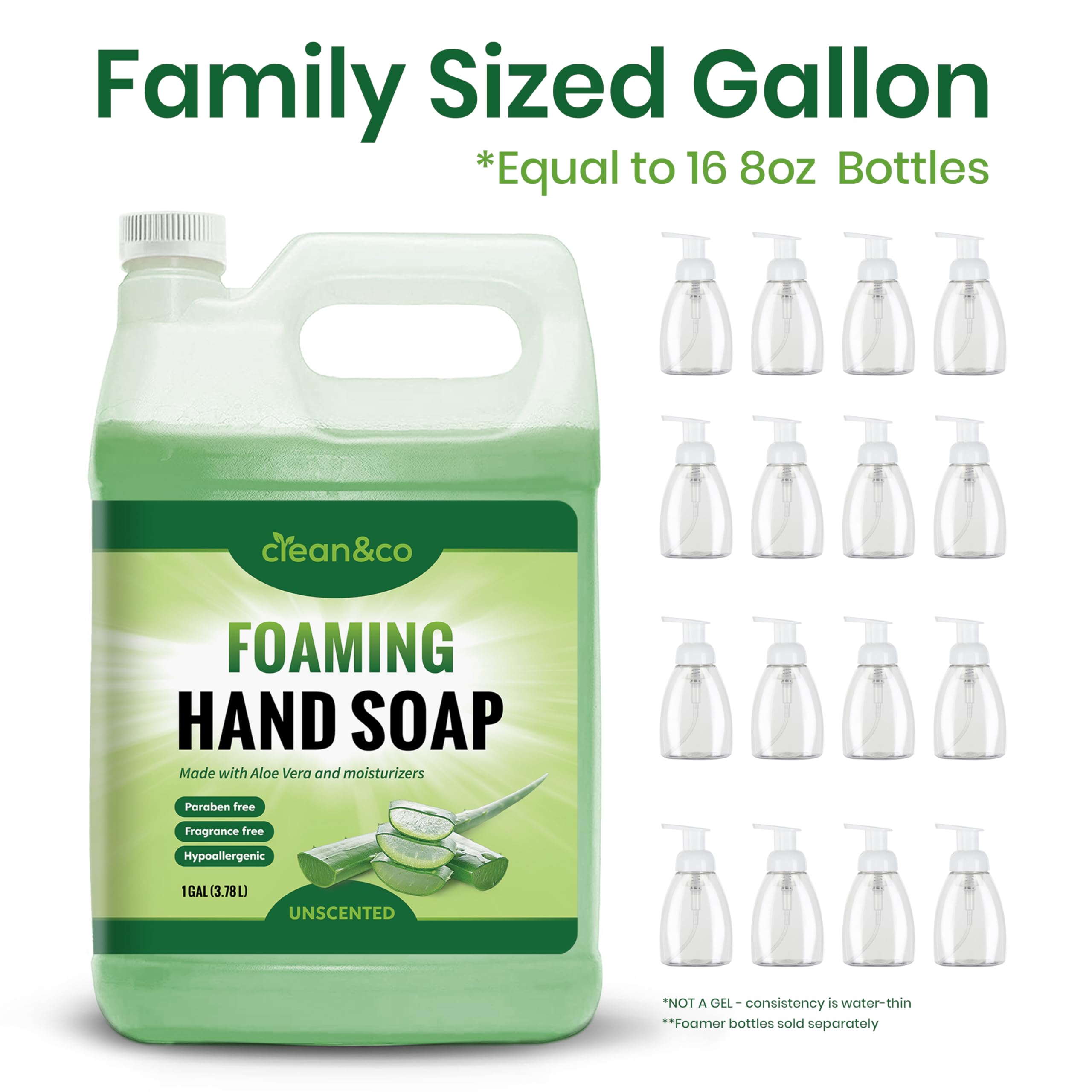 clean&co Foaming Hand Soap — Unscented Refill Bulk 1 Gallon (128 oz)