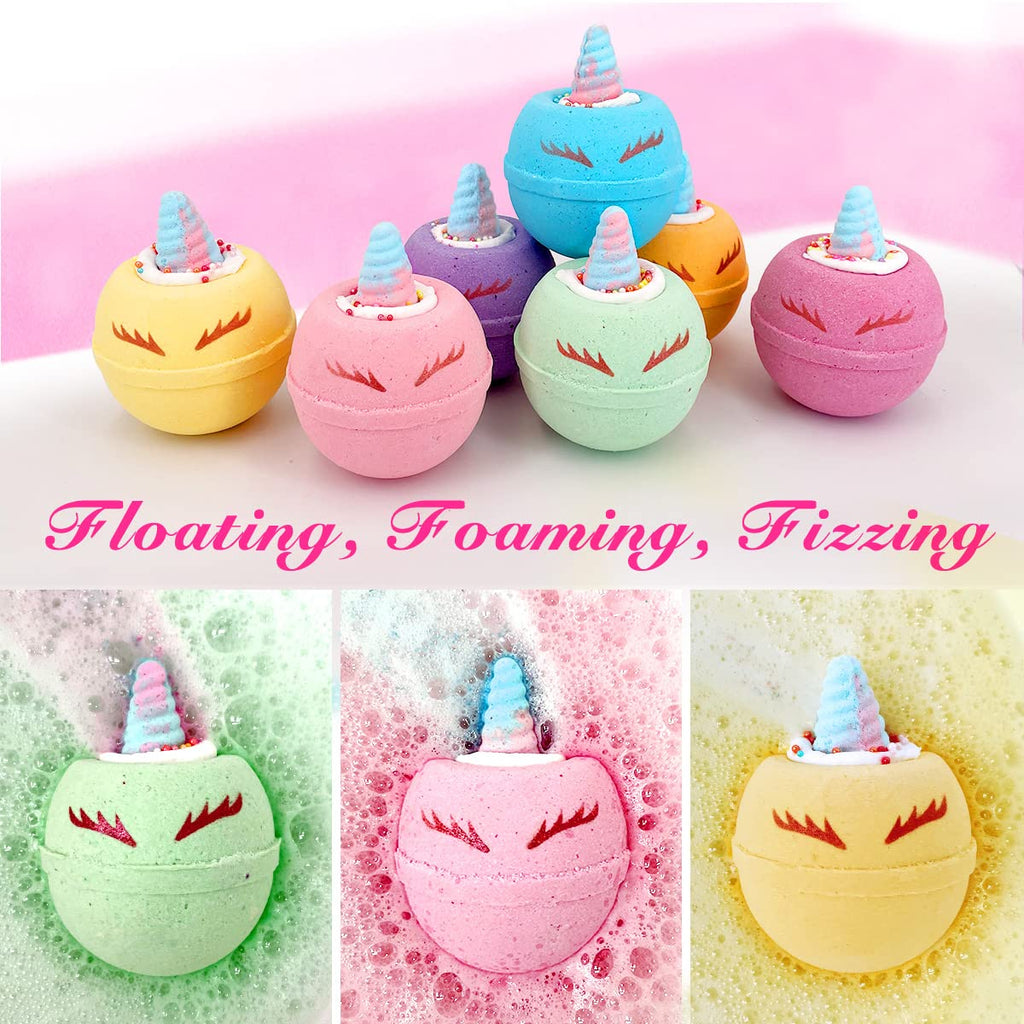 Clear and Fresh Unicorn Bath Bombs for Kids — Surprises Inside, Calming Scents