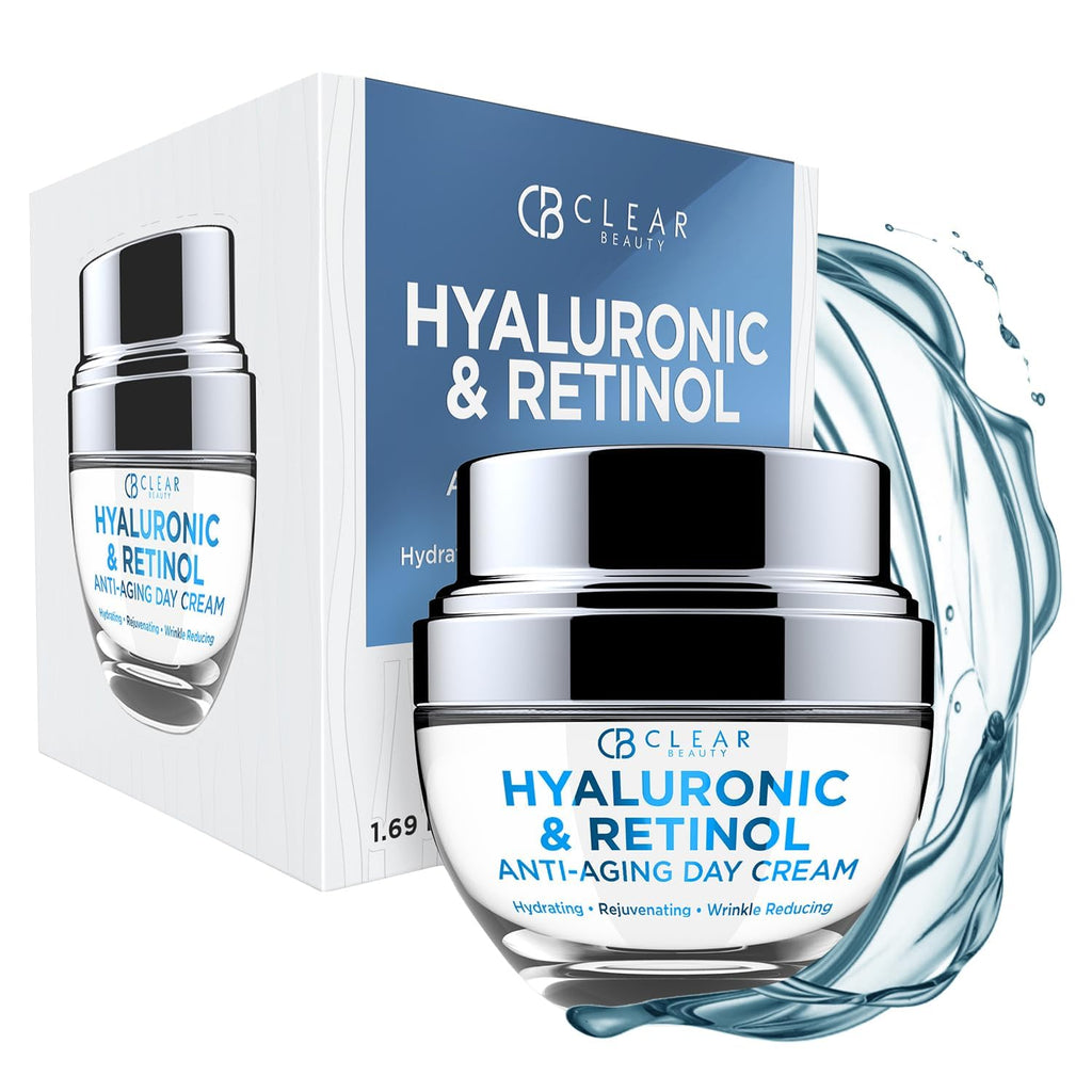 Clear Beauty Hyaluronic & Retinol Face Moisturizer – Hydrating Day Cream for Dry & Mature Skin