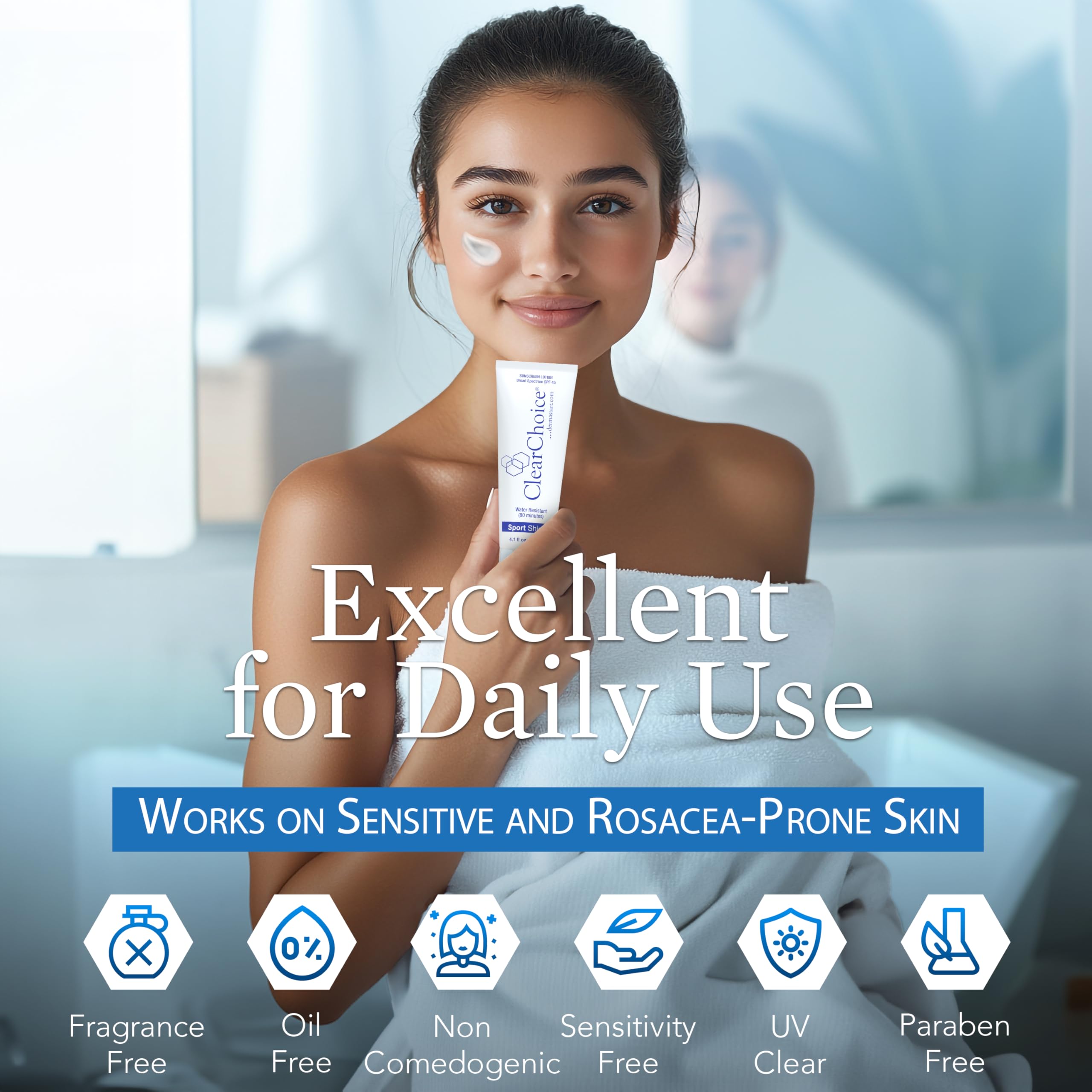 ClearChoice Sunscreen for Face SPF 45 | Oil-Free, Reef-Safe, Broad Spectrum, 4oz
