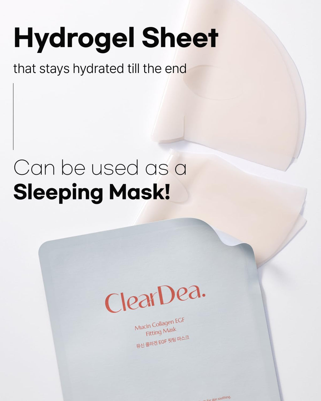 ClearDea Mucin Collagen Hydrogel Mask – Hydrating & Firming Sheet Mask (5 Pack)