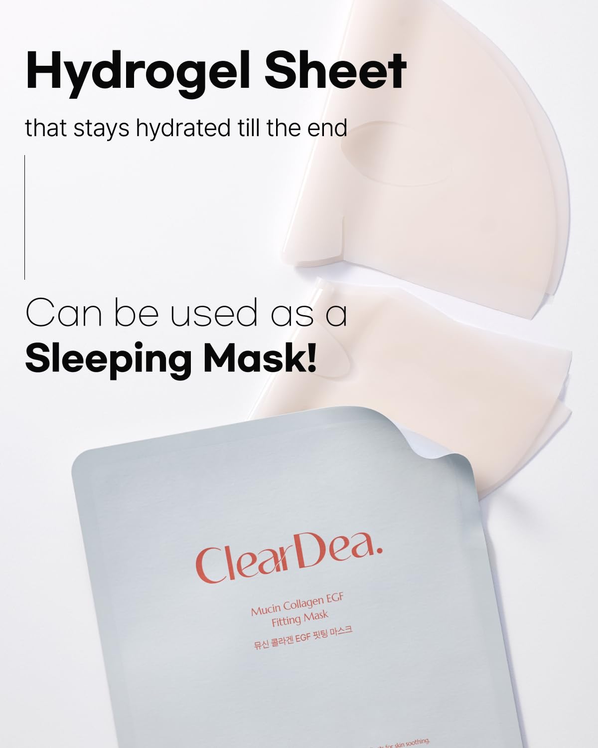 ClearDea Mucin Collagen Hydrogel Mask – Hydrating & Firming Sheet Mask (5 Pack)