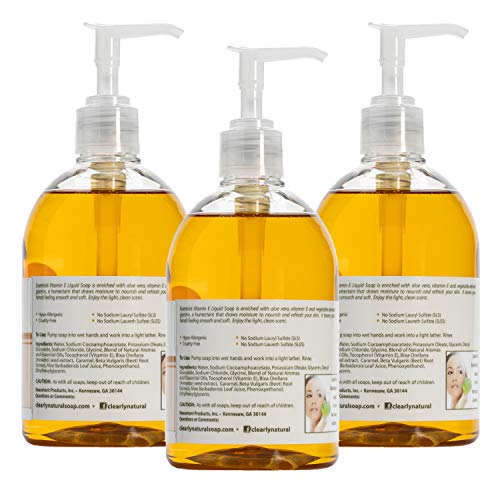 Clearly Natural Essentials Glycerin Hand Soap with Aloe & Vitamin E – 12 oz, 3-Pack