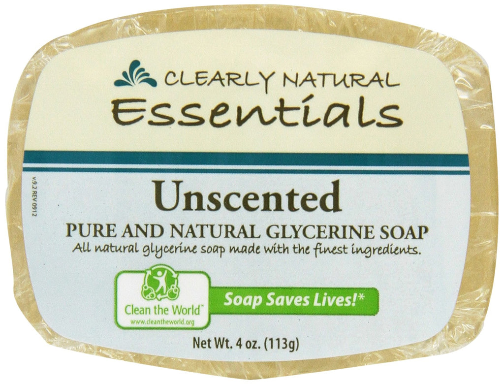 Clearly Natural Glycerine Bar Soap Unscented - 4 oz, 4 Pack