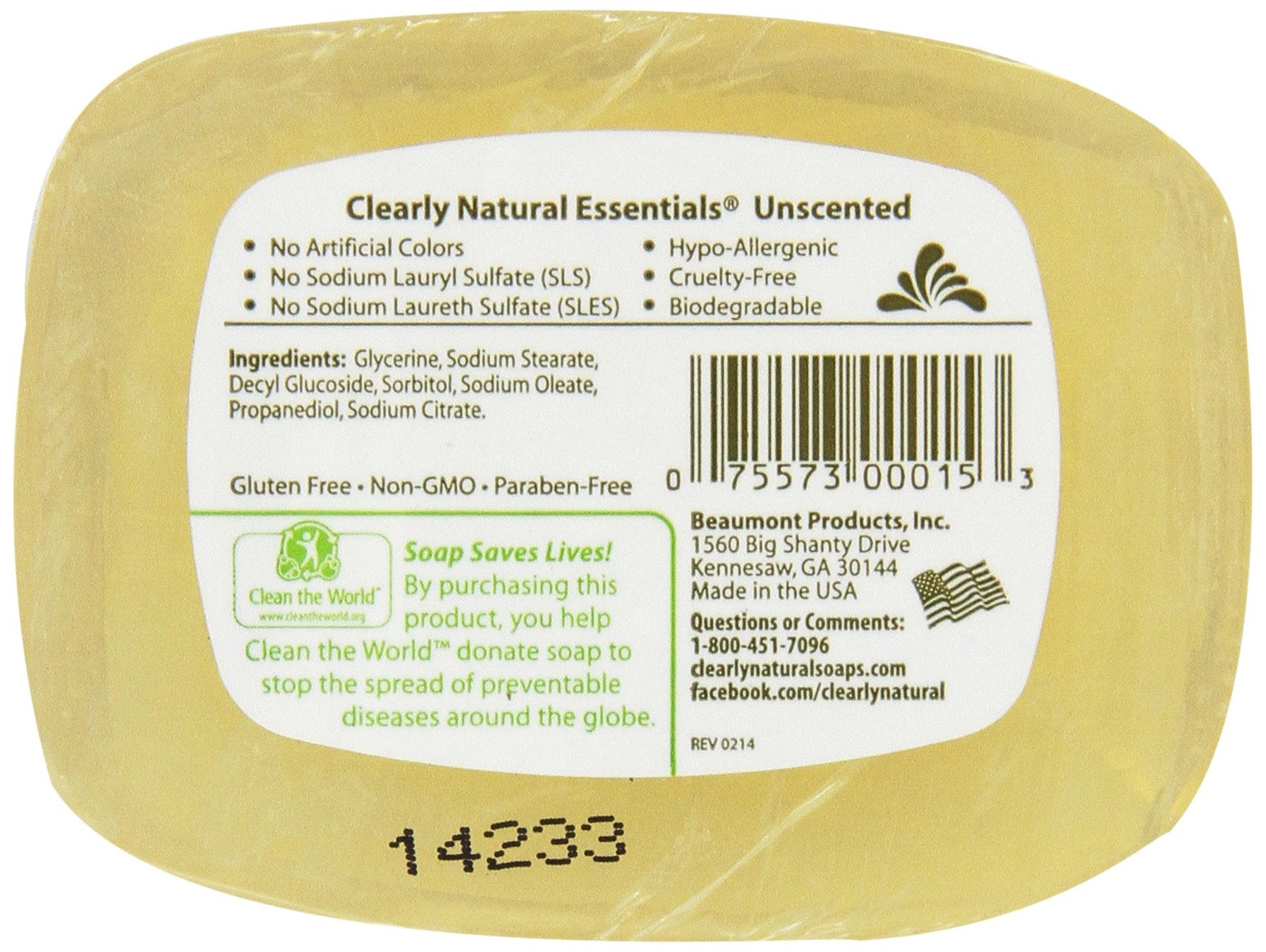 Clearly Natural Glycerine Bar Soap Unscented - 4 oz, 4 Pack