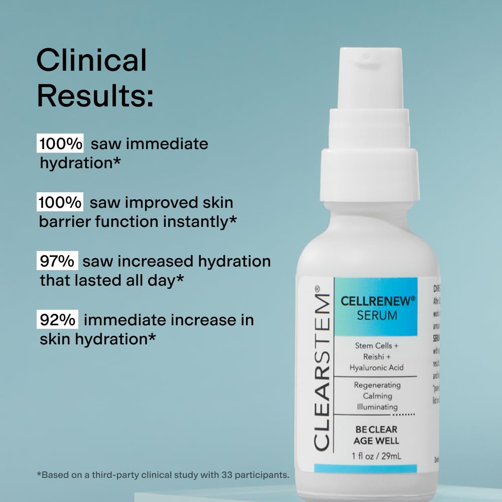 CLEARSTEM CELLRENEW Collagen Stem Cell Serum – Acne & Youthful Skin, 1 fl oz