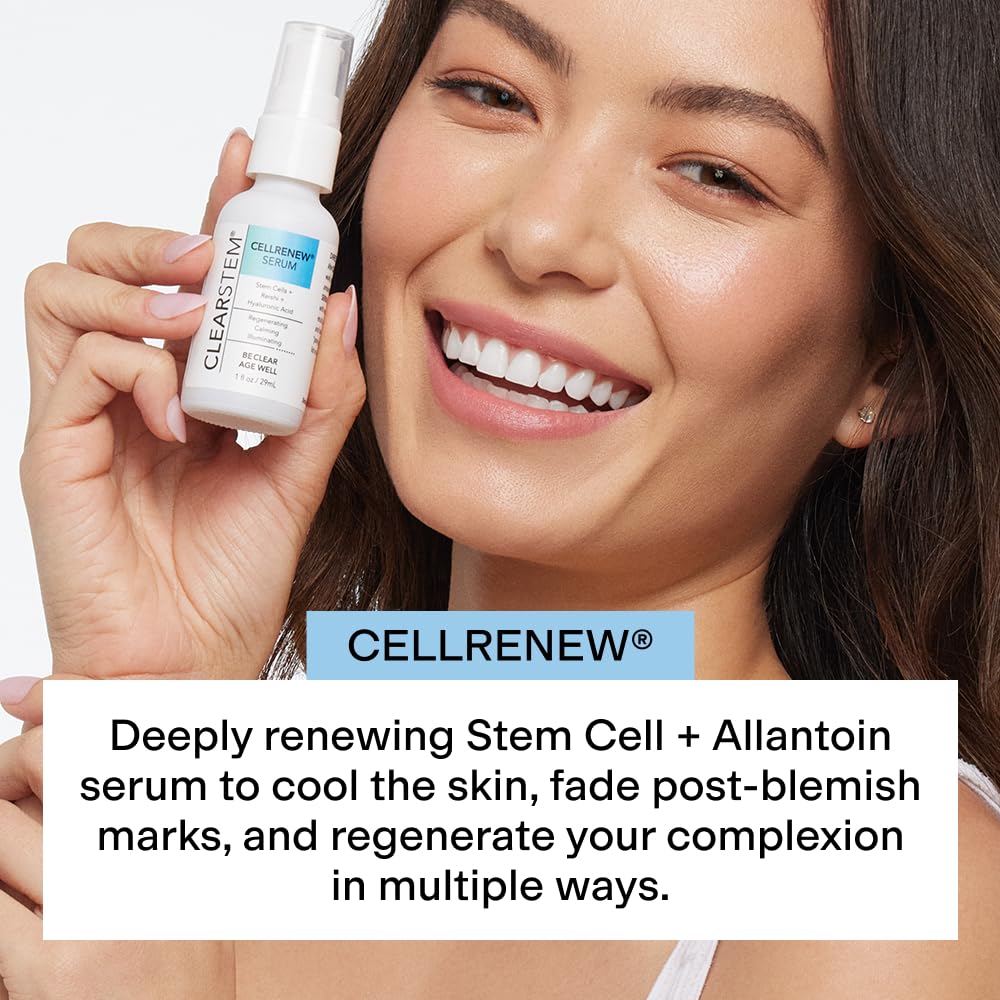 CLEARSTEM CELLRENEW Collagen Stem Cell Serum – Acne & Youthful Skin, 1 fl oz