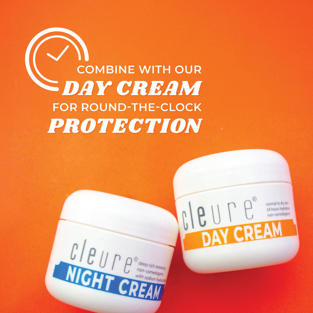 Cleure Hyaluronic Acid & Shea Butter Night Cream for Sensitive Skin – Fragrance-Free, Gluten & Paraben Free (2 oz, Pack of 2)