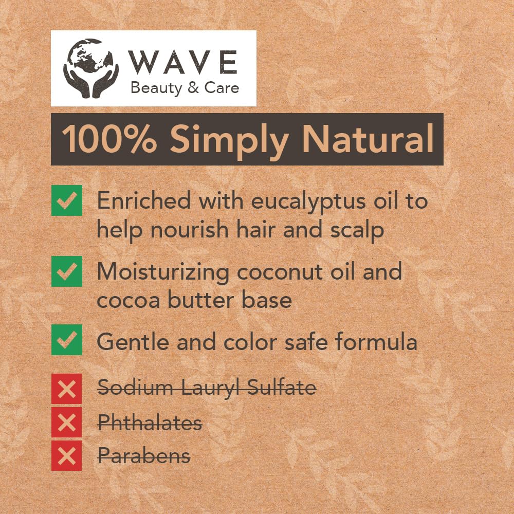 Clever Yoga Wave Eucalyptus Oil Shampoo & Conditioner Bar Set – Organic Vegan, Long-Lasting (80–120 Uses)