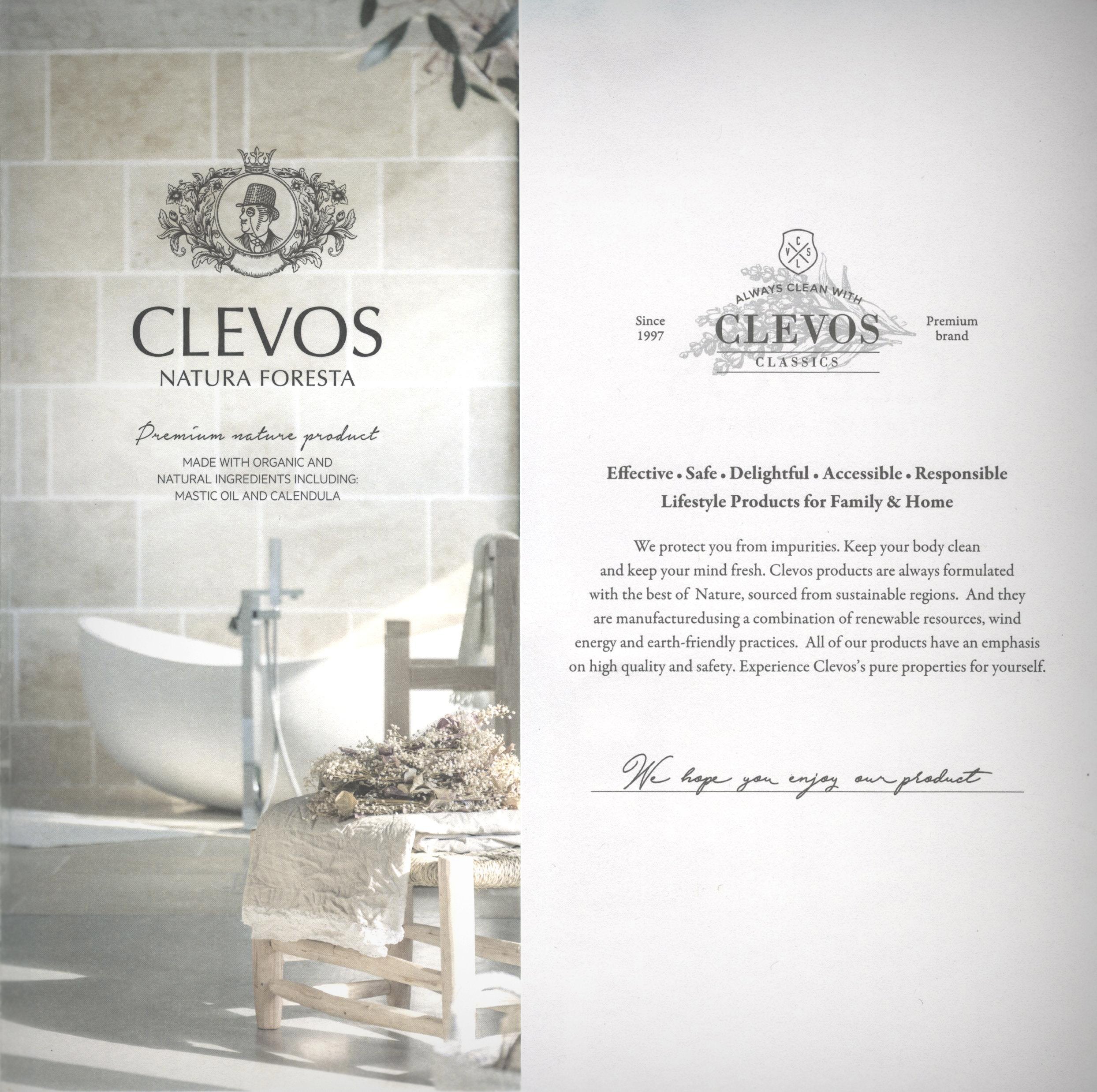 Clevos Natura Foresta Organic Shampoo – Oily Scalp, Rumohra Scent, Sulfate-Free, Vegan