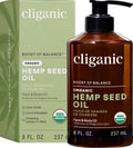 Cliganic Organic Hemp Seed Oil – 100% Pure Cold Pressed, Unrefined for Skin, Face & Hair