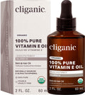 Cliganic Organic Pure Vitamin E Oil 2oz | 46,000 IU for Skin, Hair & Face