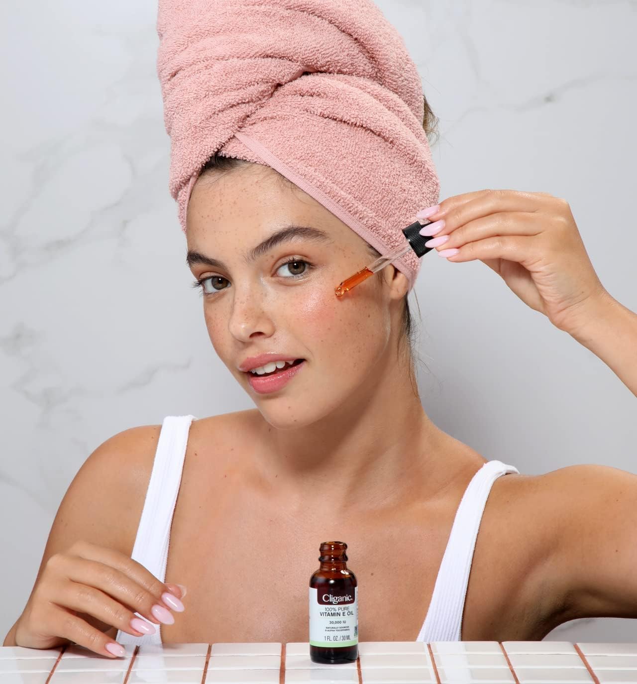 Cliganic Organic Pure Vitamin E Oil 2oz | 46,000 IU for Skin, Hair & Face