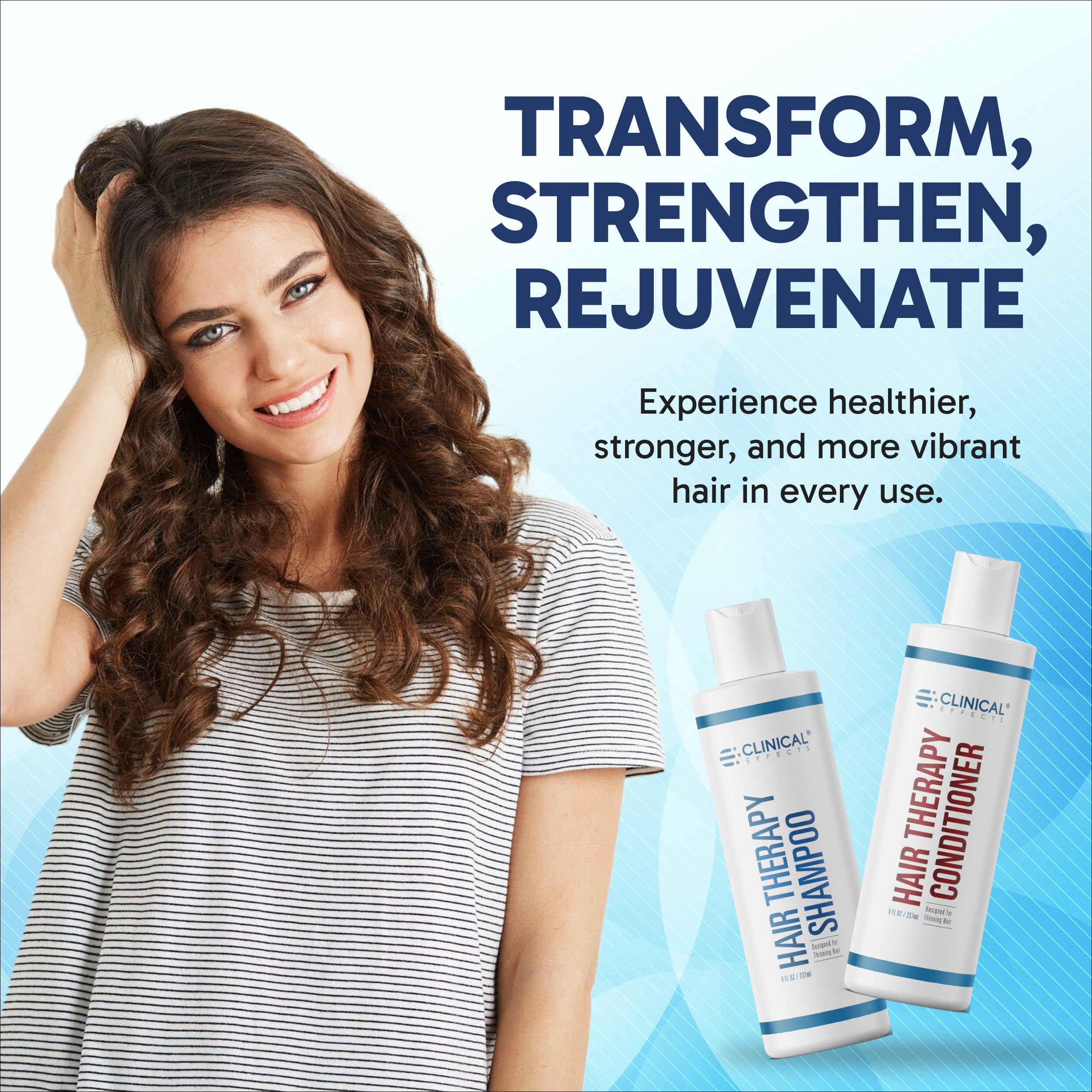 Clinical Effects Hair Therapy Shampoo & Conditioner Set – Biotin, Saw Palmetto, DHT Blocking – USA Made