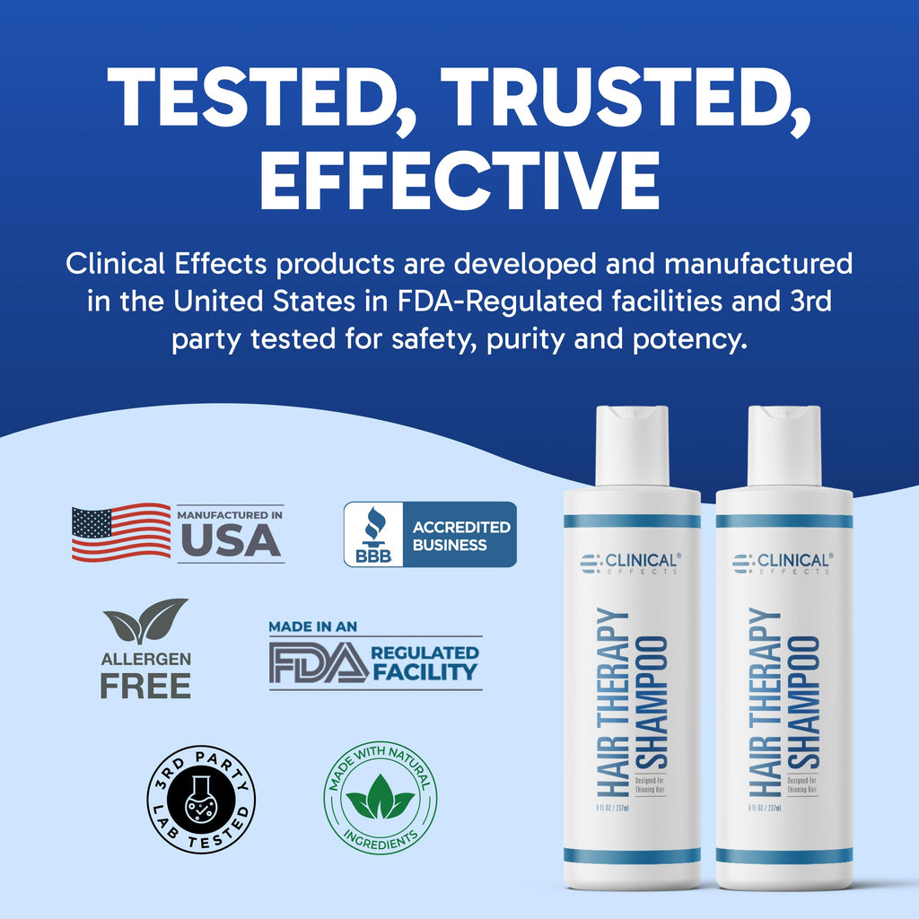 Clinical Effects Hair Therapy Shampoo – Biotin, Anagain & Baicapil | For Women & Men | Made in USA | 3 Bottles