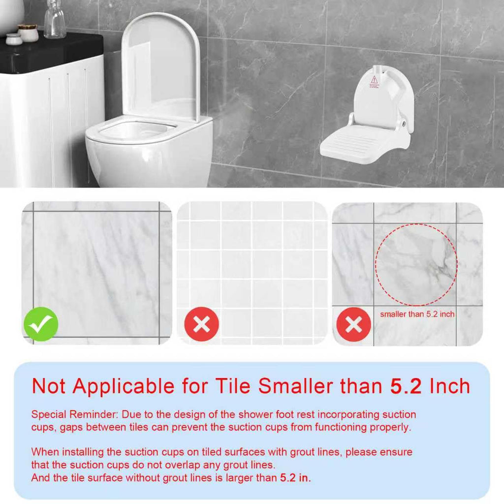 CLIO Foldable Shower Foot Rest with Suction Cup – Anti-Slip, No-Drill Install