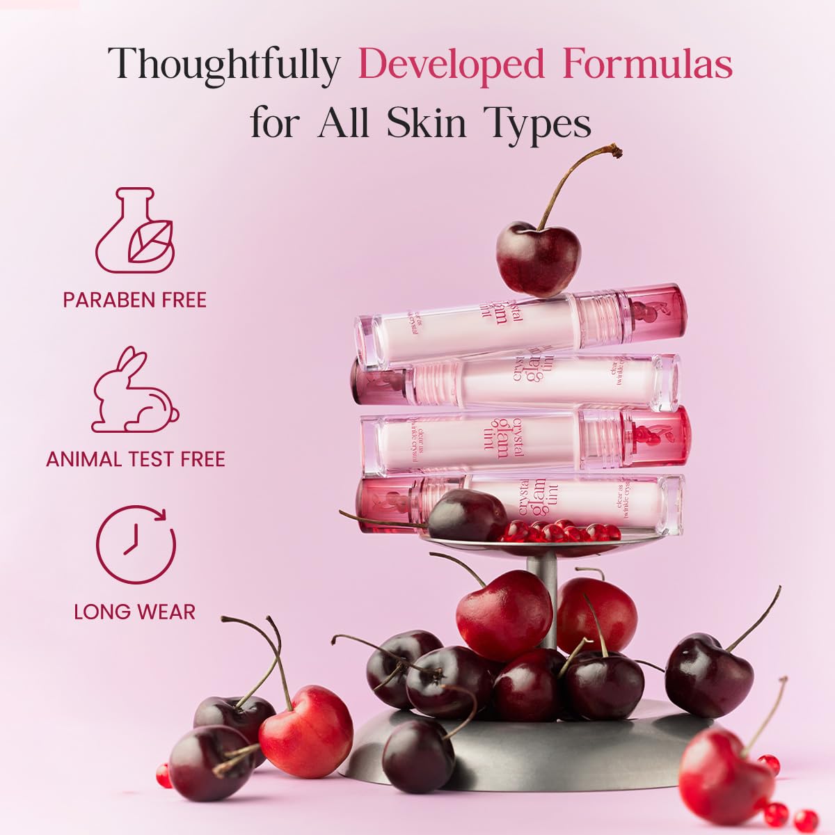 CLIO Crystal Glam Tint Cherry 027 Honey Cherry – Glossy, Buildable Lip Tint