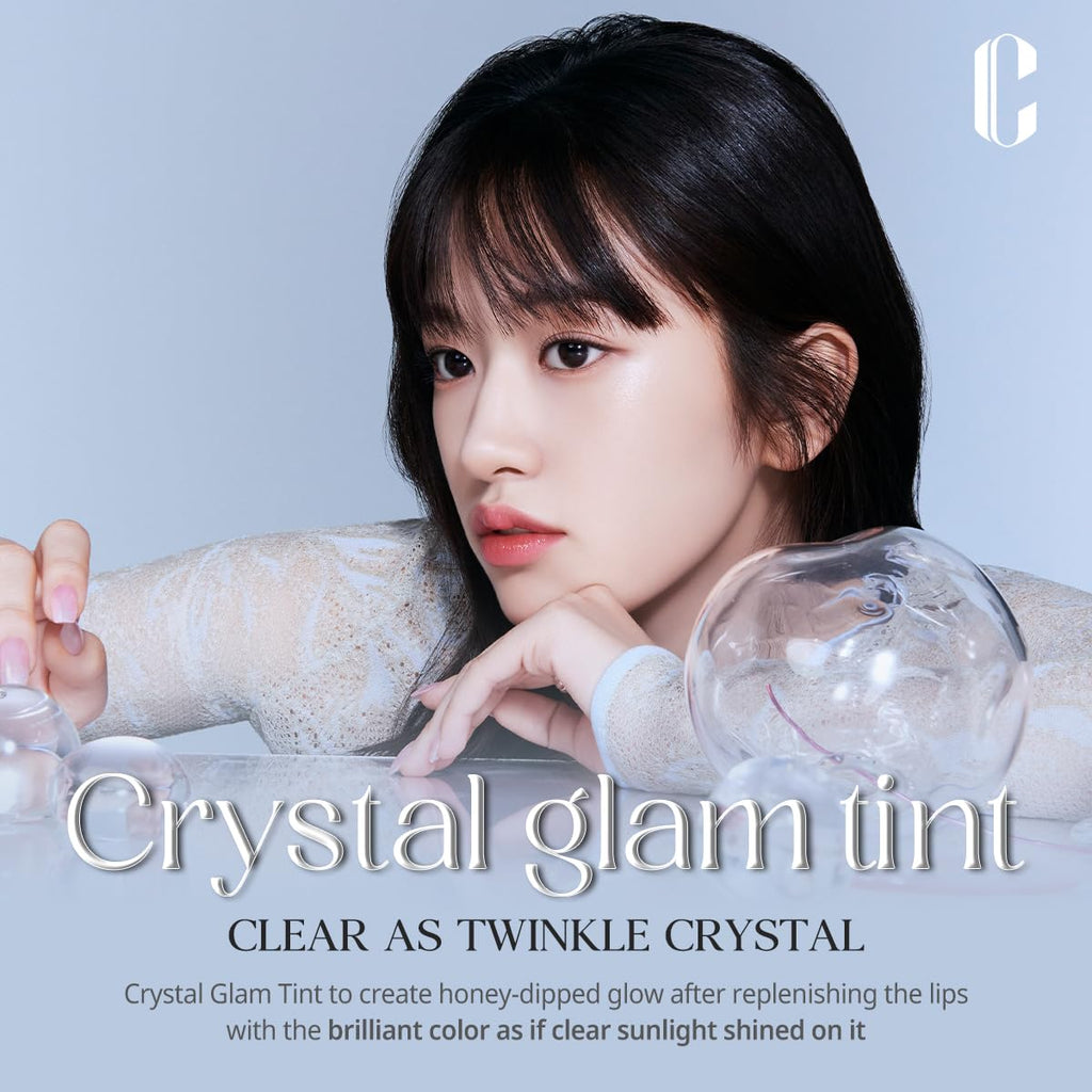 CLIO Crystal Glam Tint 03 Blushed Peach – Glass-Like Gloss, Lightweight, Buildable Lip Tint