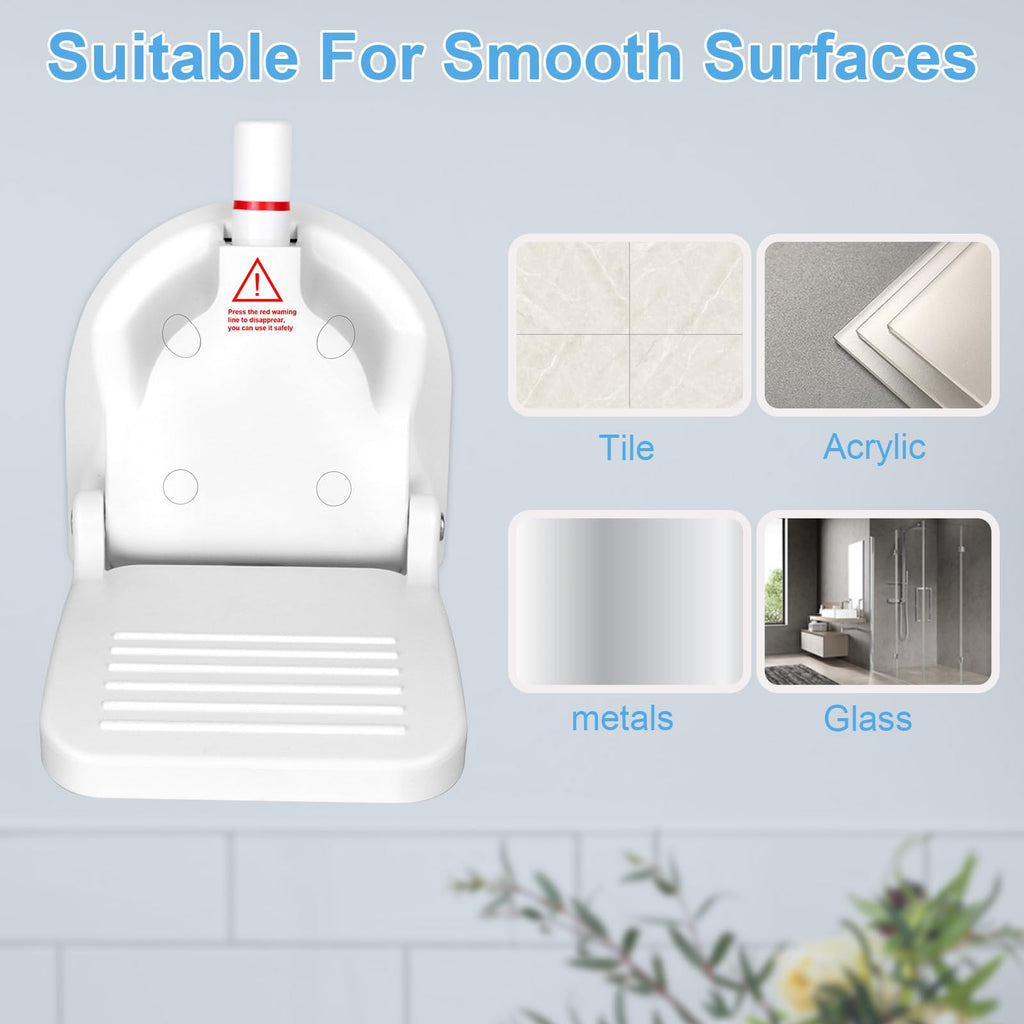 CLIO Foldable Shower Foot Rest with Suction Cup – Anti-Slip, No-Drill Install