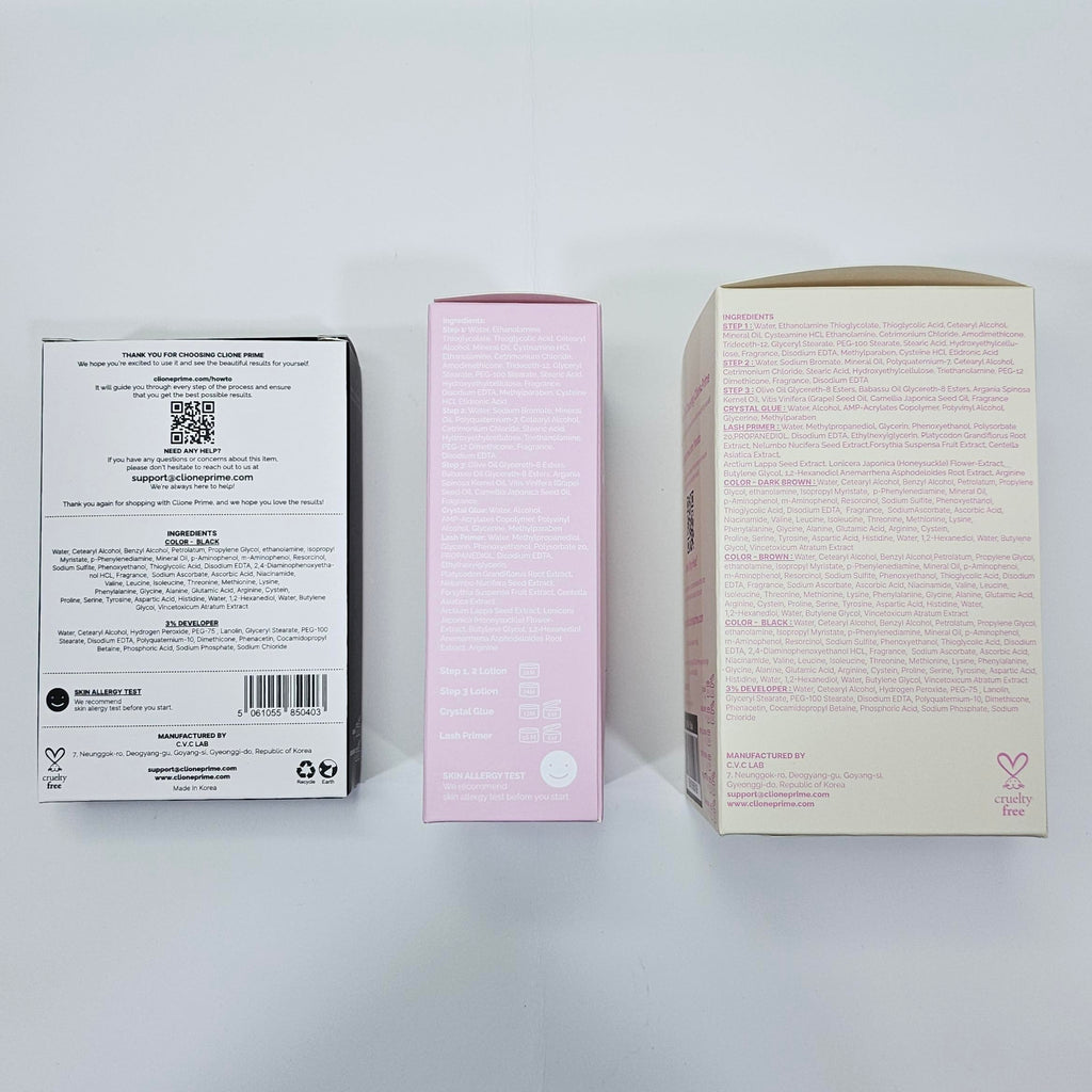 CLIONE PRIME Korean At-Home Lash Lift & Brow Color Kit — Temporary, Gentle Vitamin C Formula