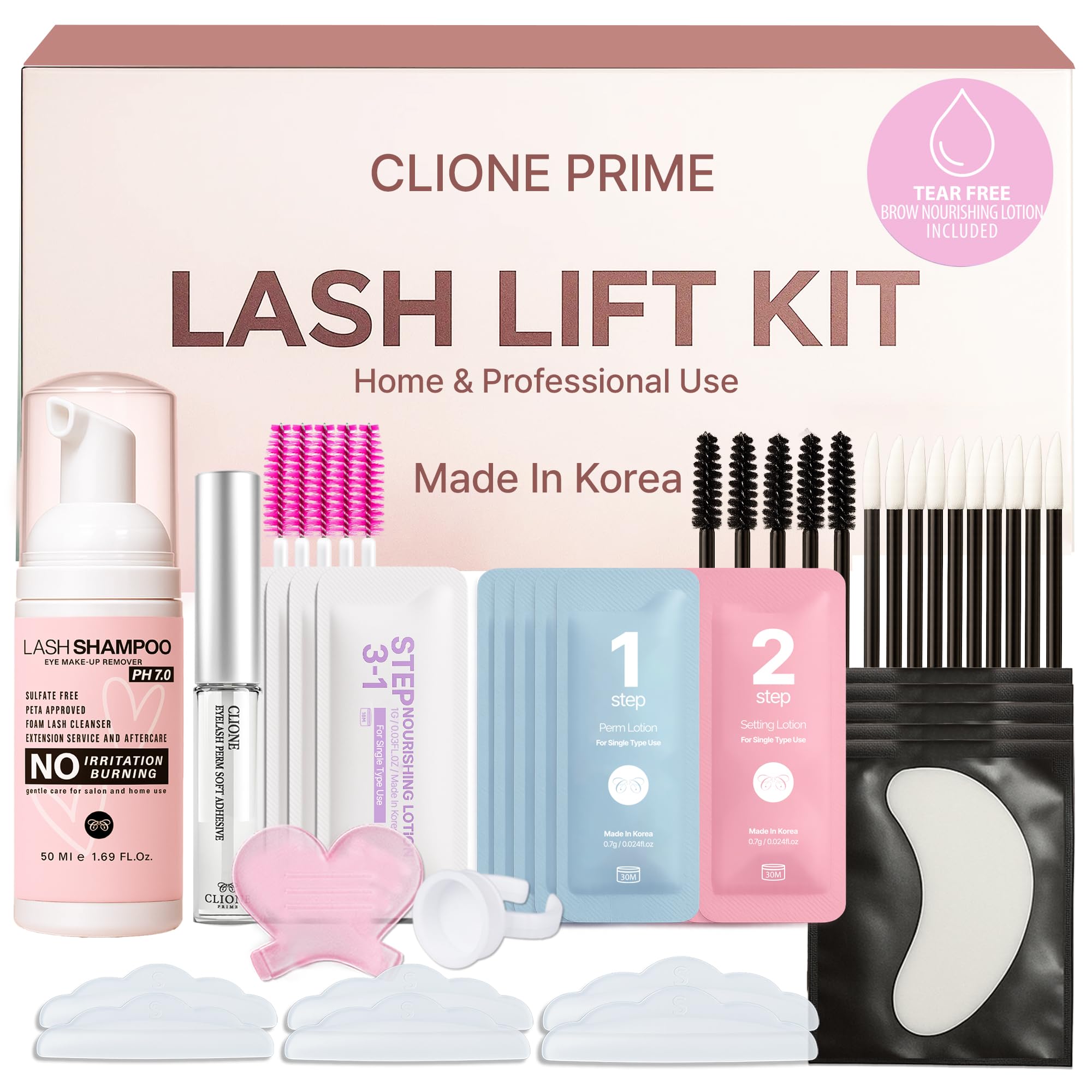 CLIONE PRIME Korean Lash Lift Kit – Eyelash Perm & Eyebrow Lamination at Home