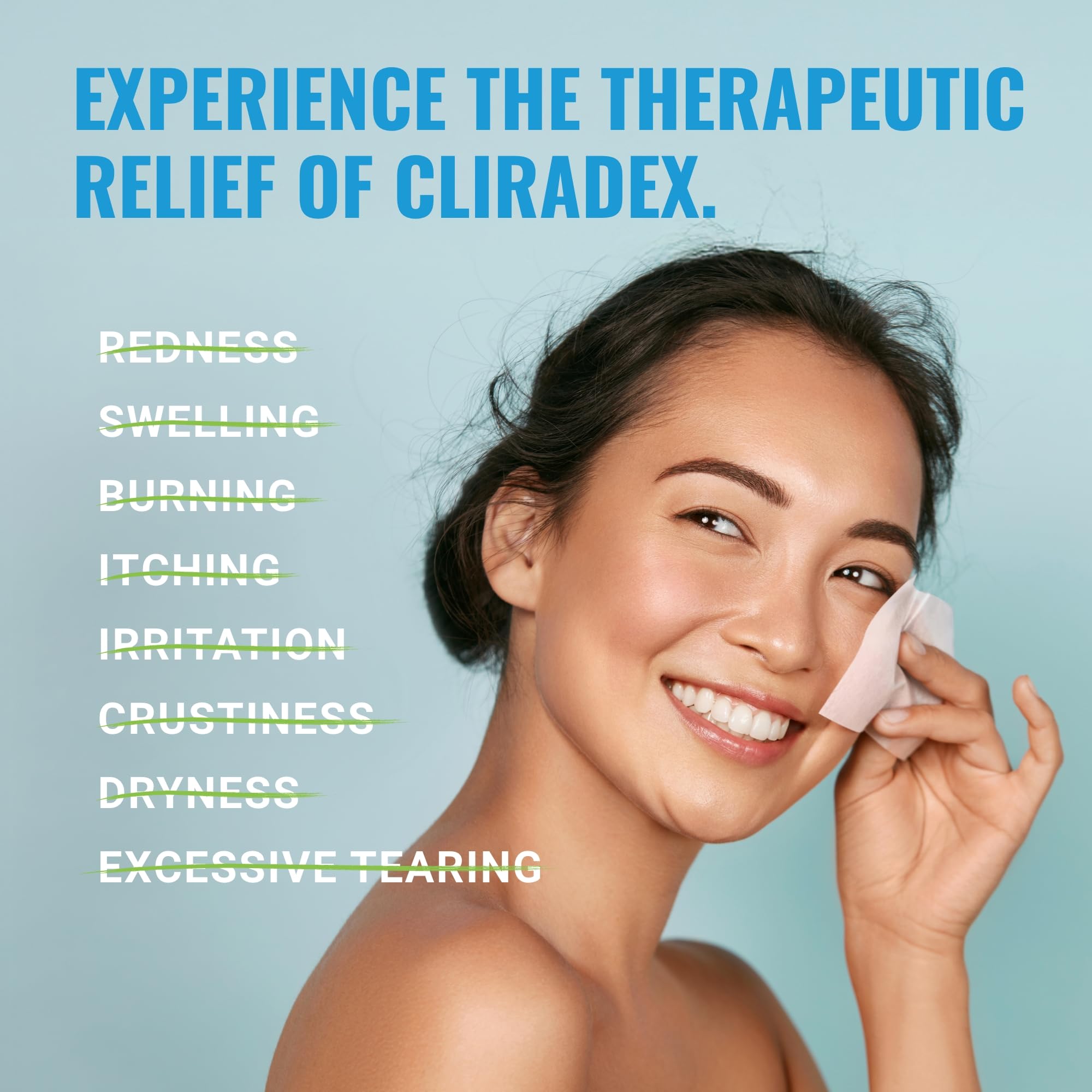 Cliradex Towelettes | Natural Eyelid & Eyelash Cleanser with Tea Tree Oil Extract