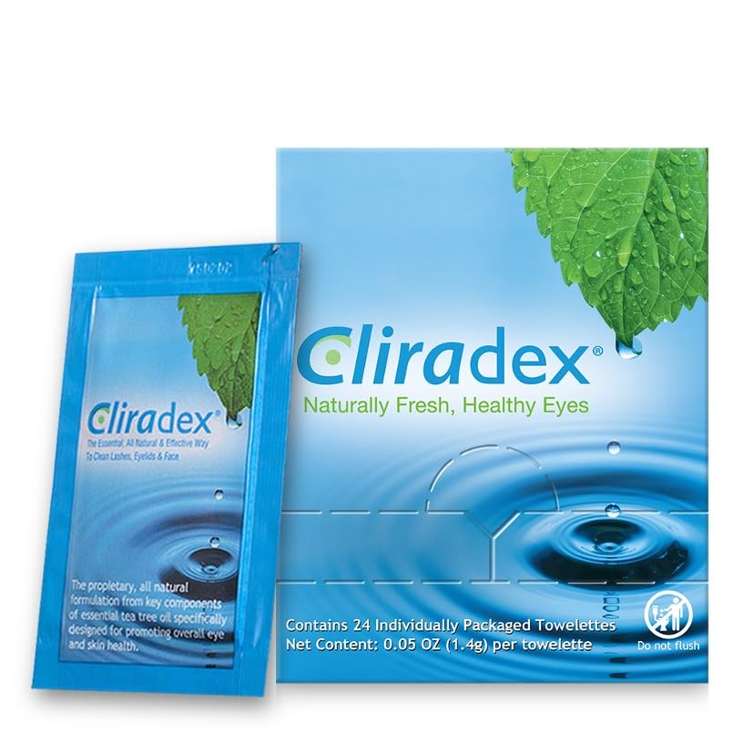 Cliradex Towelettes | Natural Eyelid & Eyelash Cleanser with Tea Tree Oil Extract