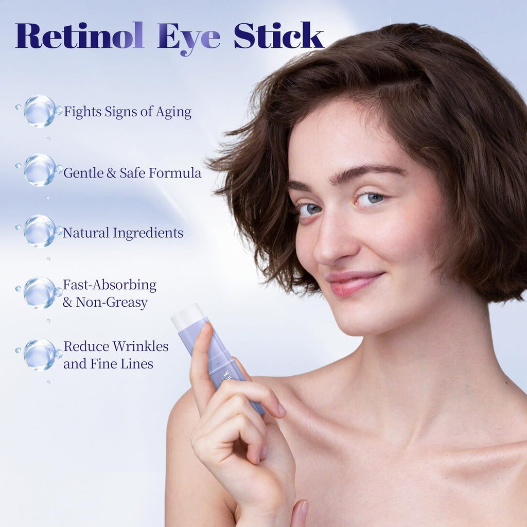 CLNABFR Retinol & Caffeine Eye Balm Stick 0.24oz/7g | Anti-Aging Eye Care for Dark Circles, Puffiness & Fine Lines