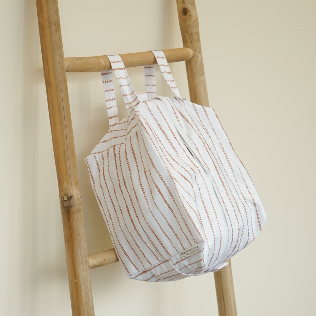 Cloth Nappy Pod - Dune White with Tan
