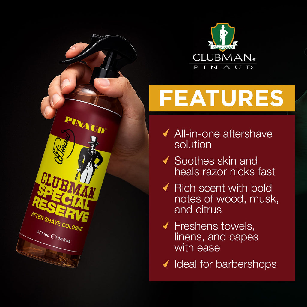 Clubman Special Reserve After Shave Cologne – Classic Splash for Men, 16 fl oz