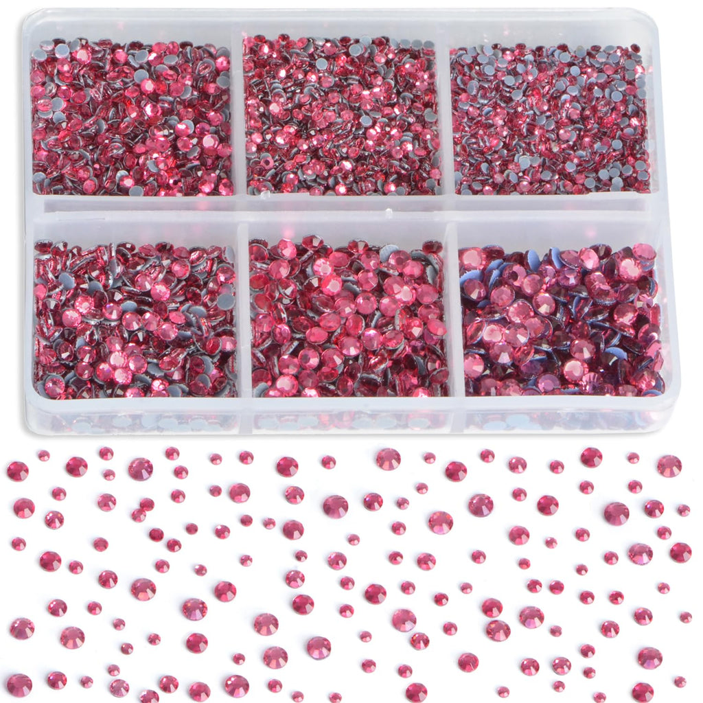 CMBYN 8000pcs Hotfix Rhinestones Kit – Rose Flatback, 6 Sizes SS3-SS12, Wax Pencil Included