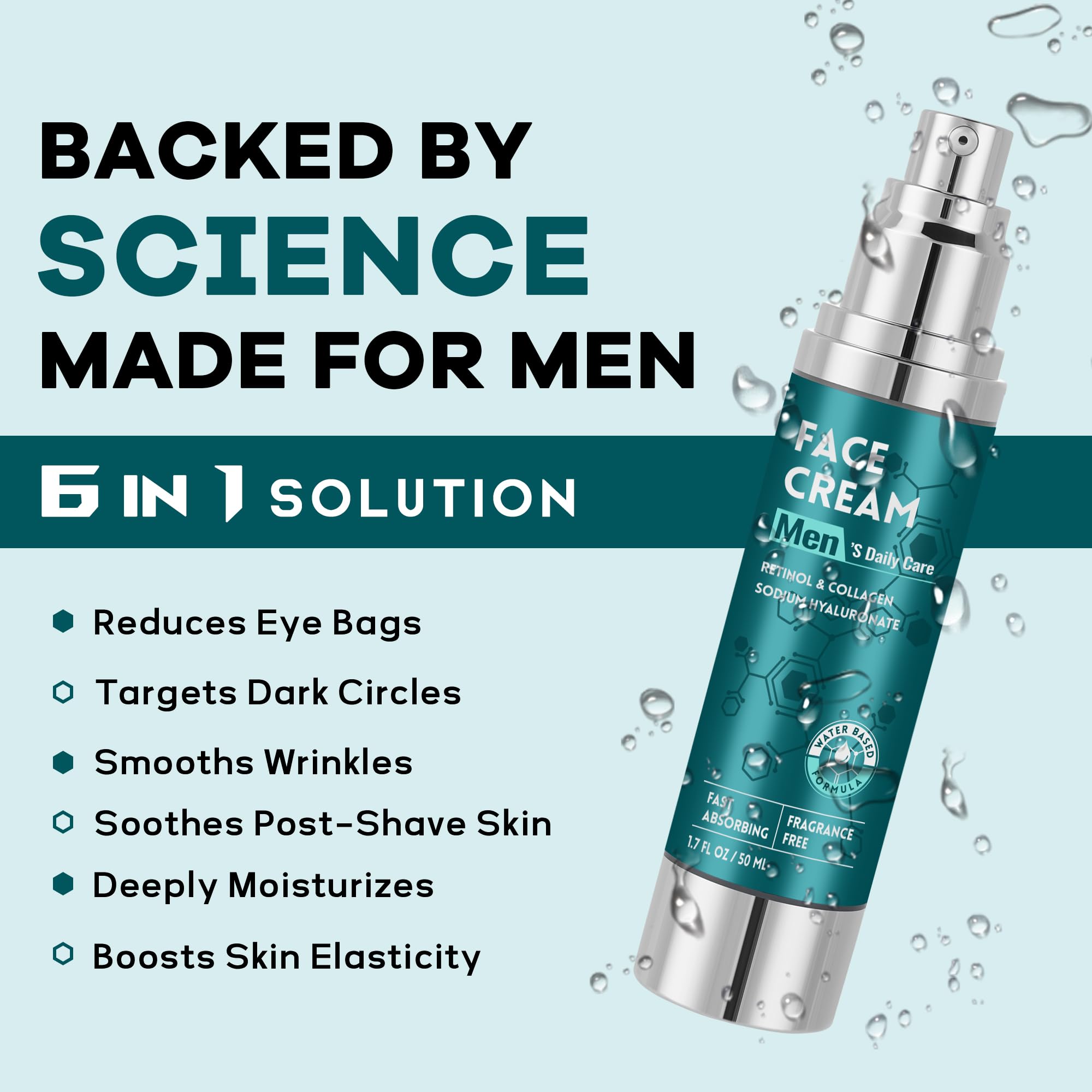 CMYYDX 6-in-1 Face Cream for Men - Hydrating Lightweight Day and Night Moisturizer