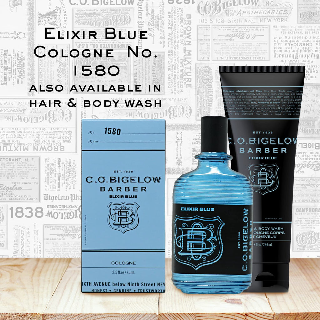 C.O. Bigelow Elixir Blue Cologne for Men – Long-Lasting Watery Marine Fragrance, 2.5 Fl Oz
