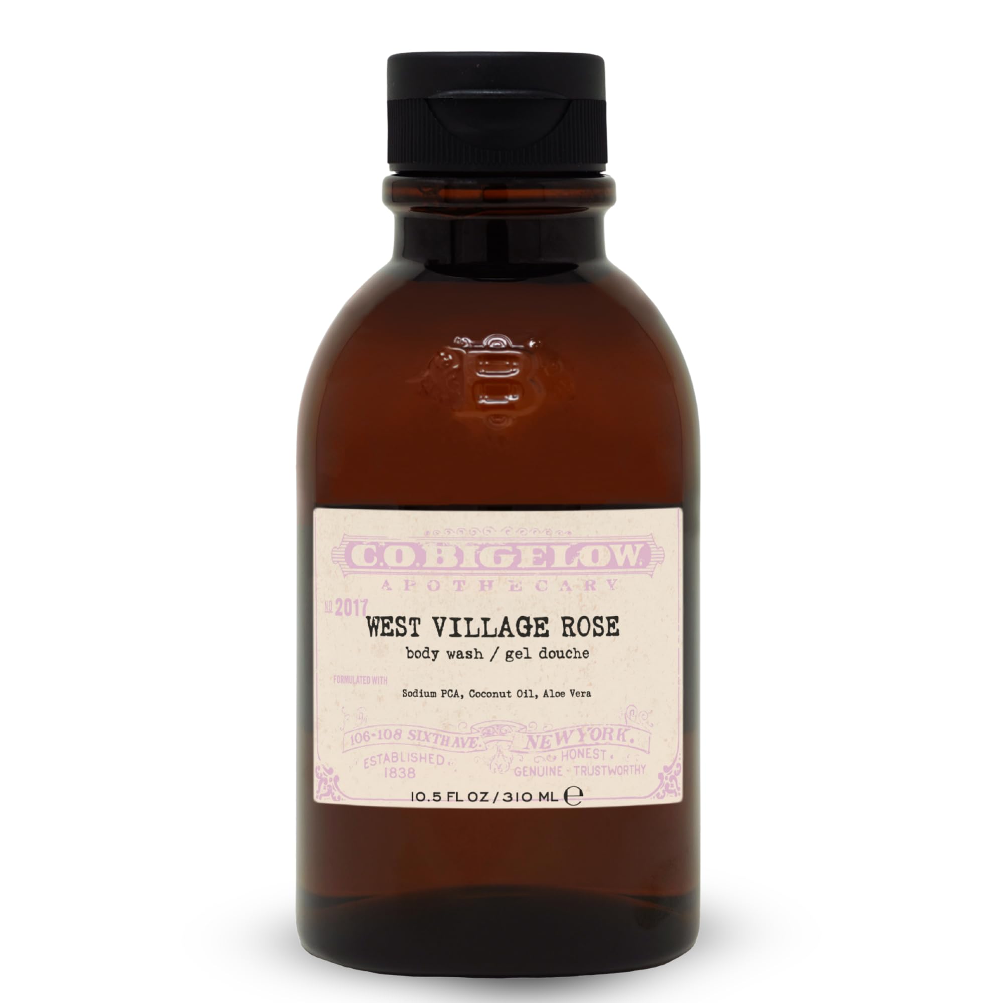 C.O. Bigelow West Village Rose Body Wash — Moisturizing Formula with Coconut Oil & Aloe Vera, 10.5 fl oz