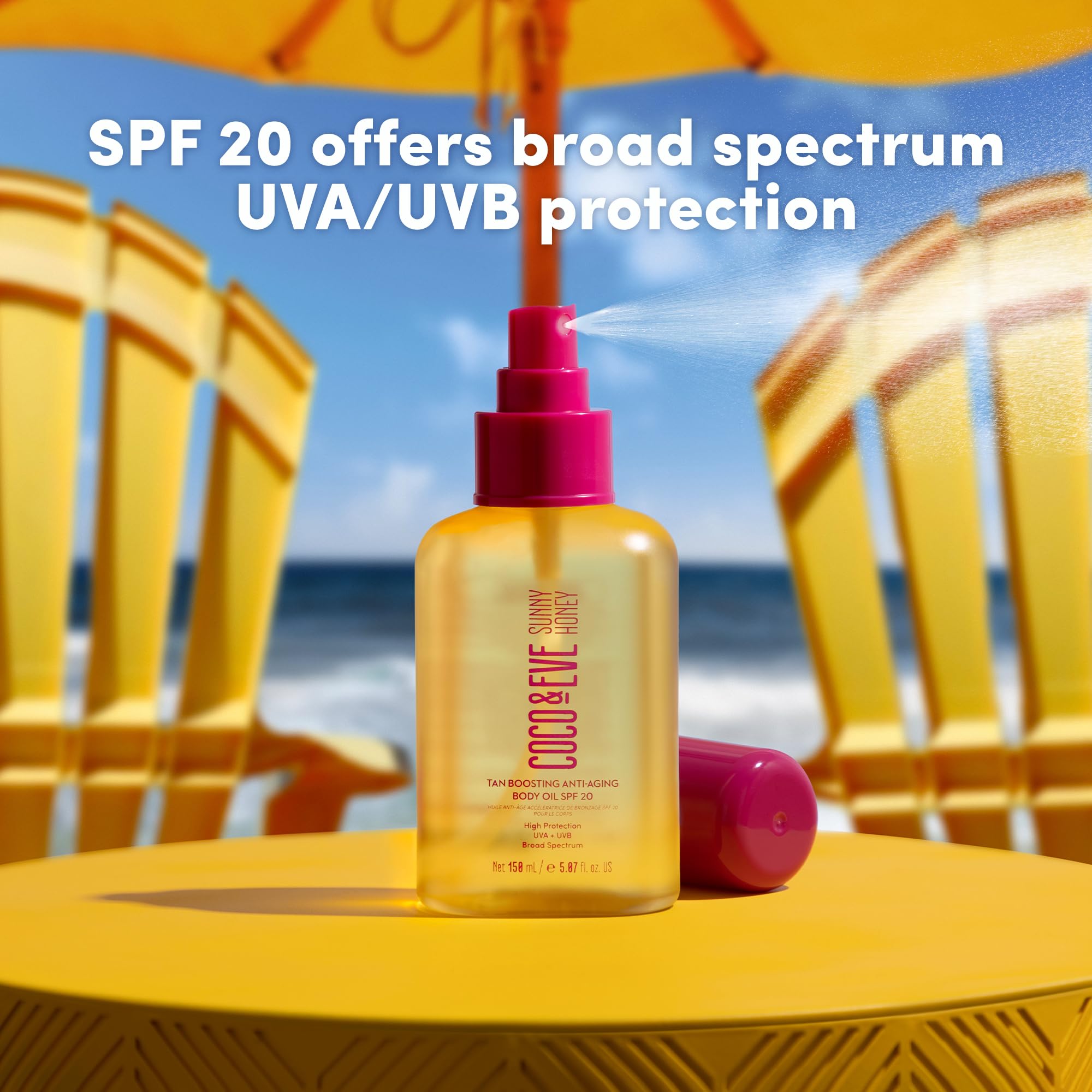 Coco & Eve Tan Boosting Anti-Aging Body Oil SPF20 – Tanning Accelerator with UVA/UVB Protection
