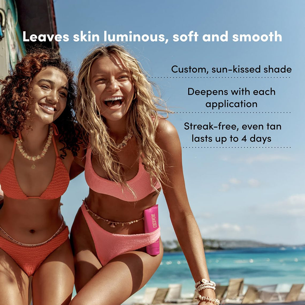 Coco & Eve Sun-kissed Gradual Tanning Lotion – Buildable, Streak-Free Sunless Tan with 72H Hydration