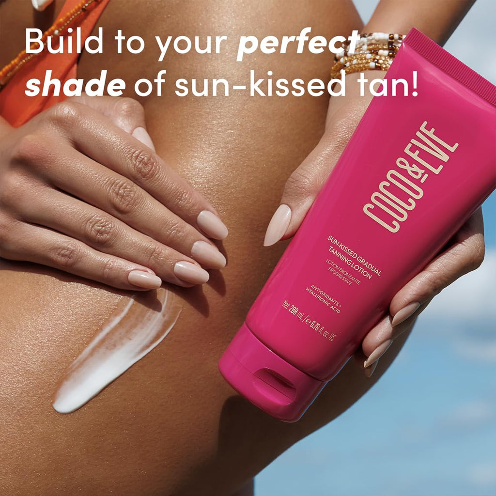 Coco & Eve Sun-kissed Gradual Tanning Lotion – Buildable, Streak-Free Sunless Tan with 72H Hydration