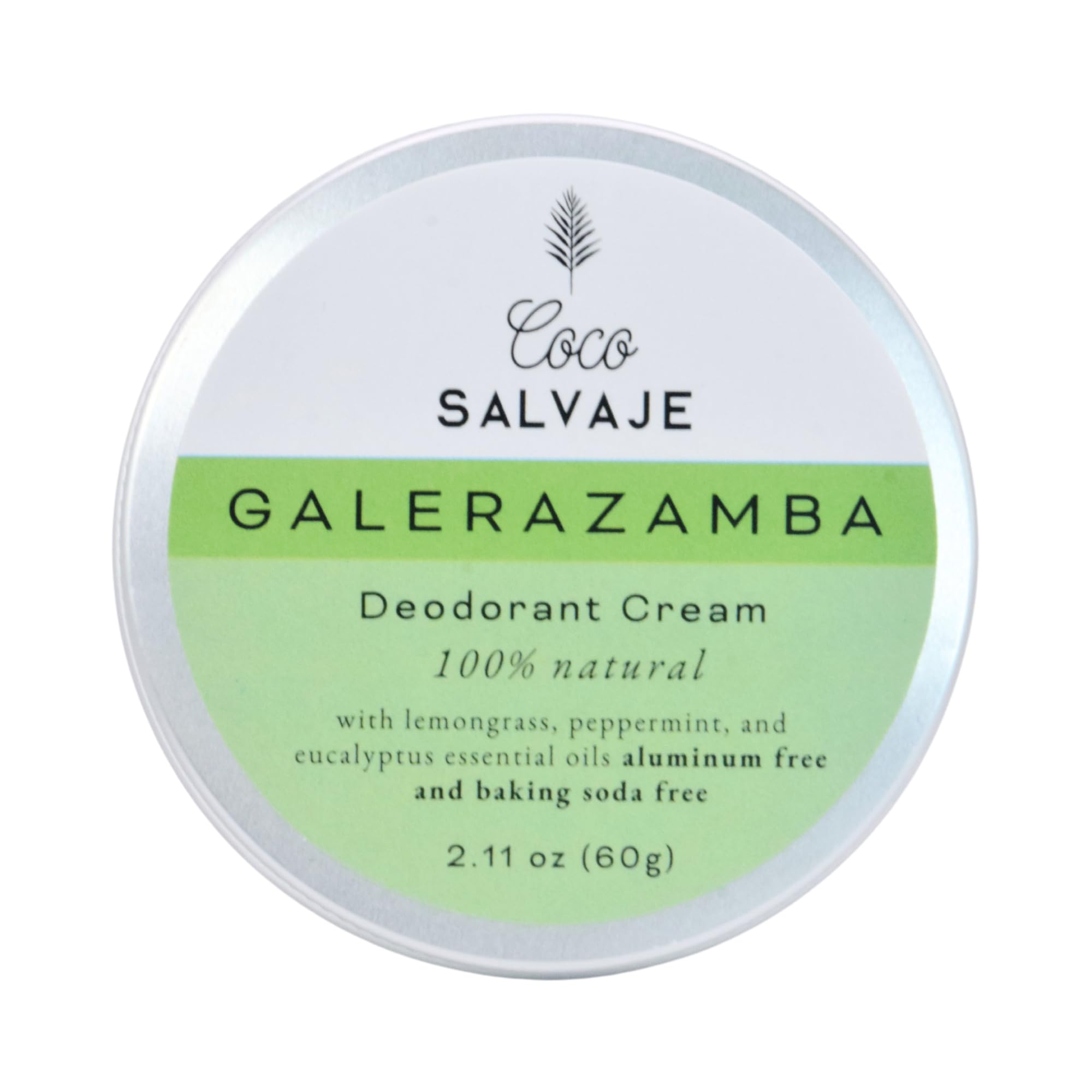 COCO SALVAJE Natural Deodorant for Women & Men | Aluminum-Free, Vegan & Hypoallergenic | Lemongrass 2.11oz