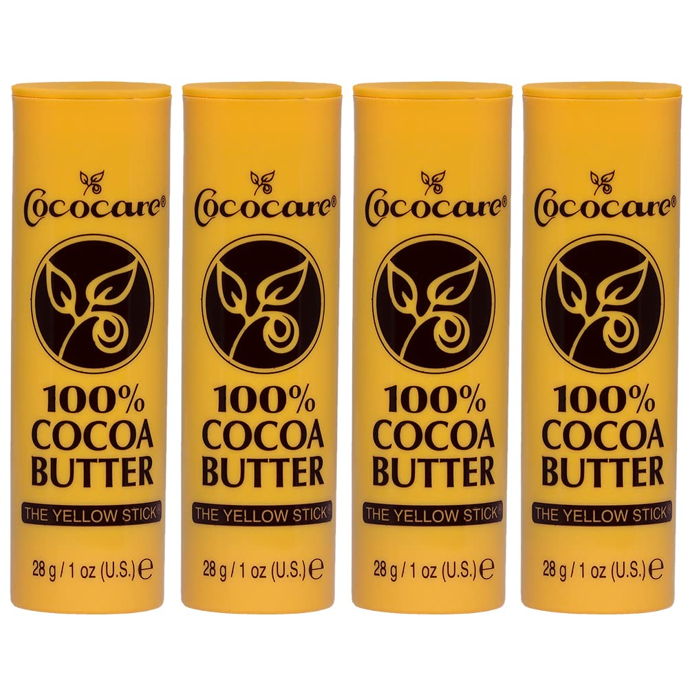 COCOCARE 100% Cocoa Butter Stick – 4 Pack | Pure Cocoa Butter for Dry Skin