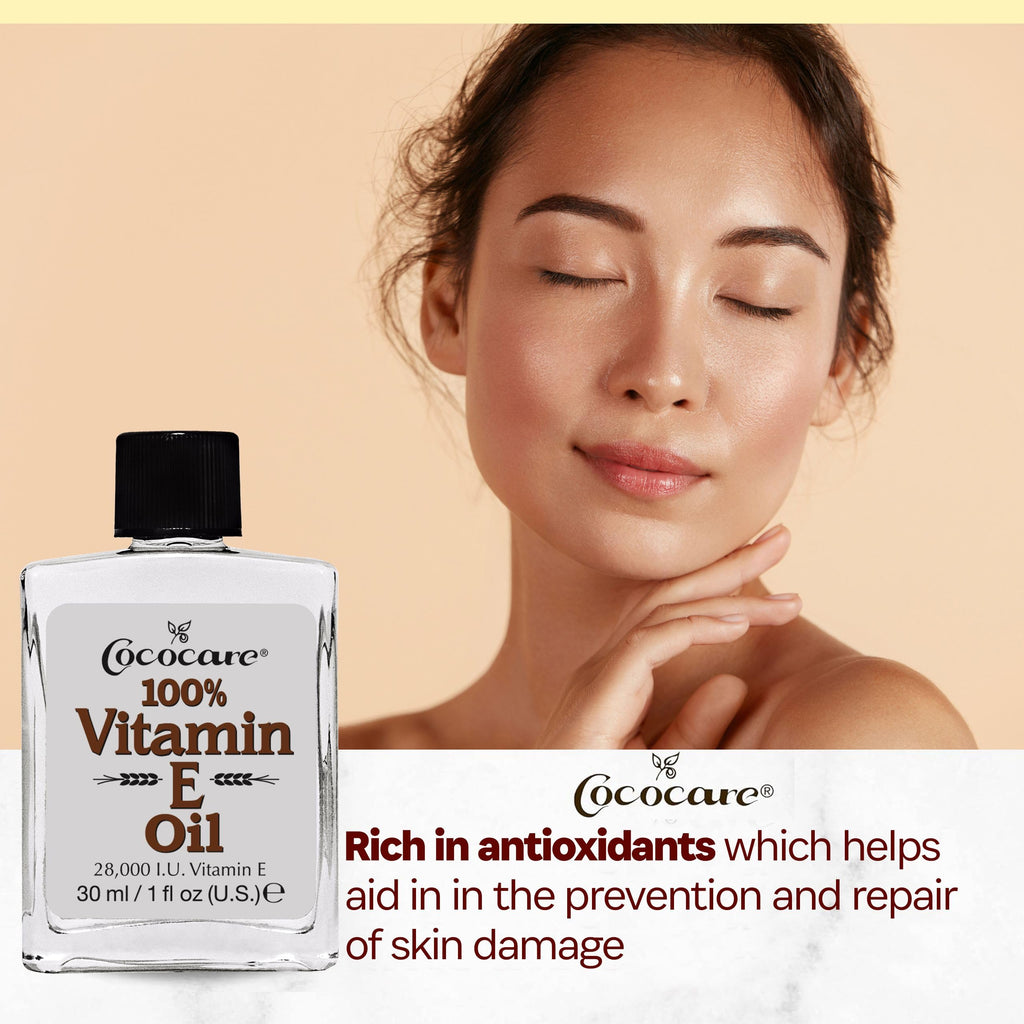 COCOCARE 100% Vitamin E Oil – Deep Moisture for Dry Skin, 28,000 I.U, 1 oz, 4 Pack