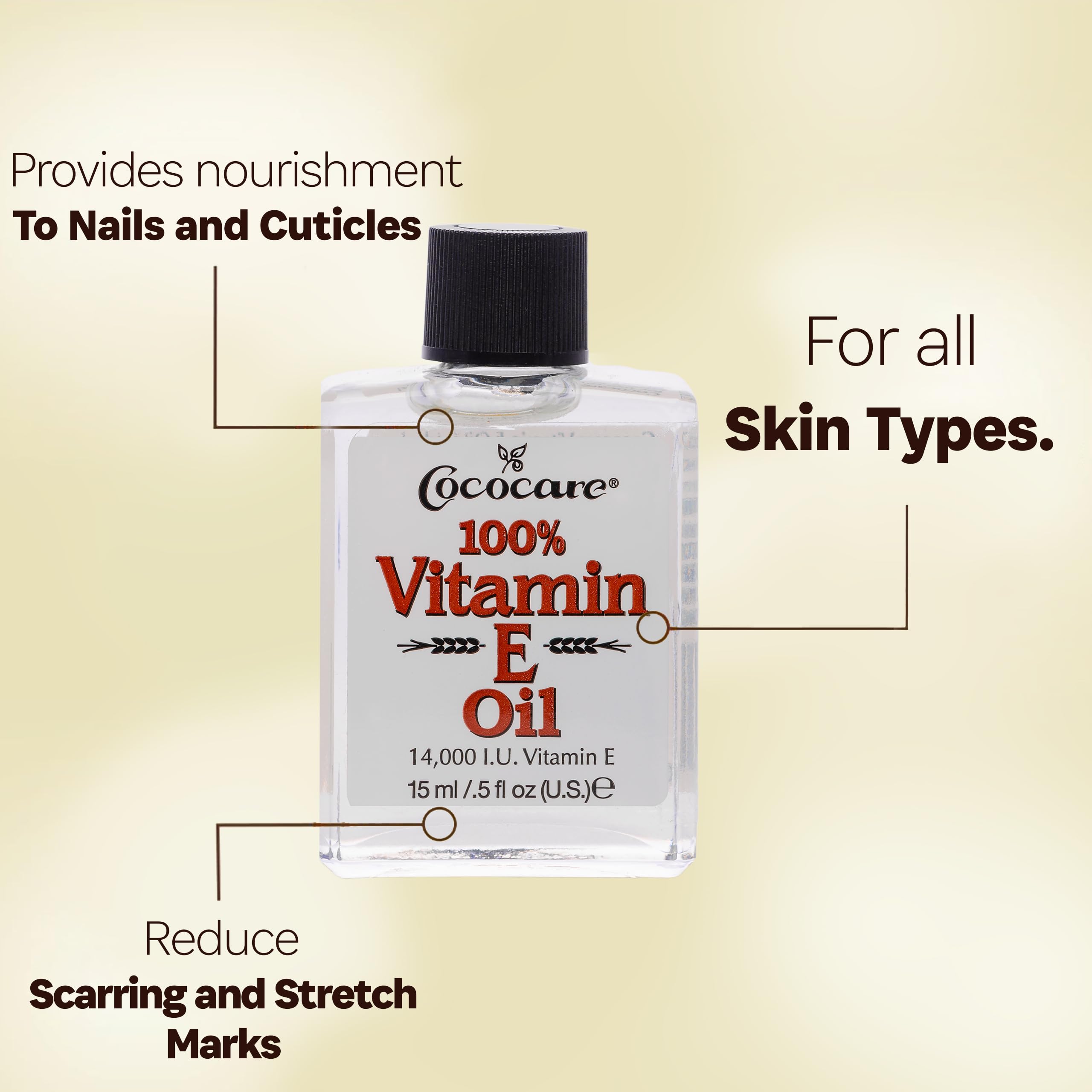 COCOCARE 100% Vitamin E Oil – Deep Moisture for Dry Skin, 28,000 I.U, 1 oz, 4 Pack
