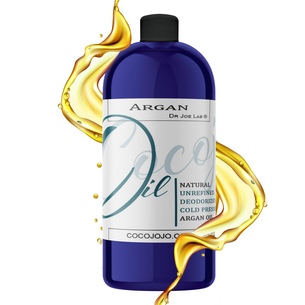 cocojojo Argan Oil Deodorized – 32 oz Cold-Pressed Unrefined Oil for Hair & Face