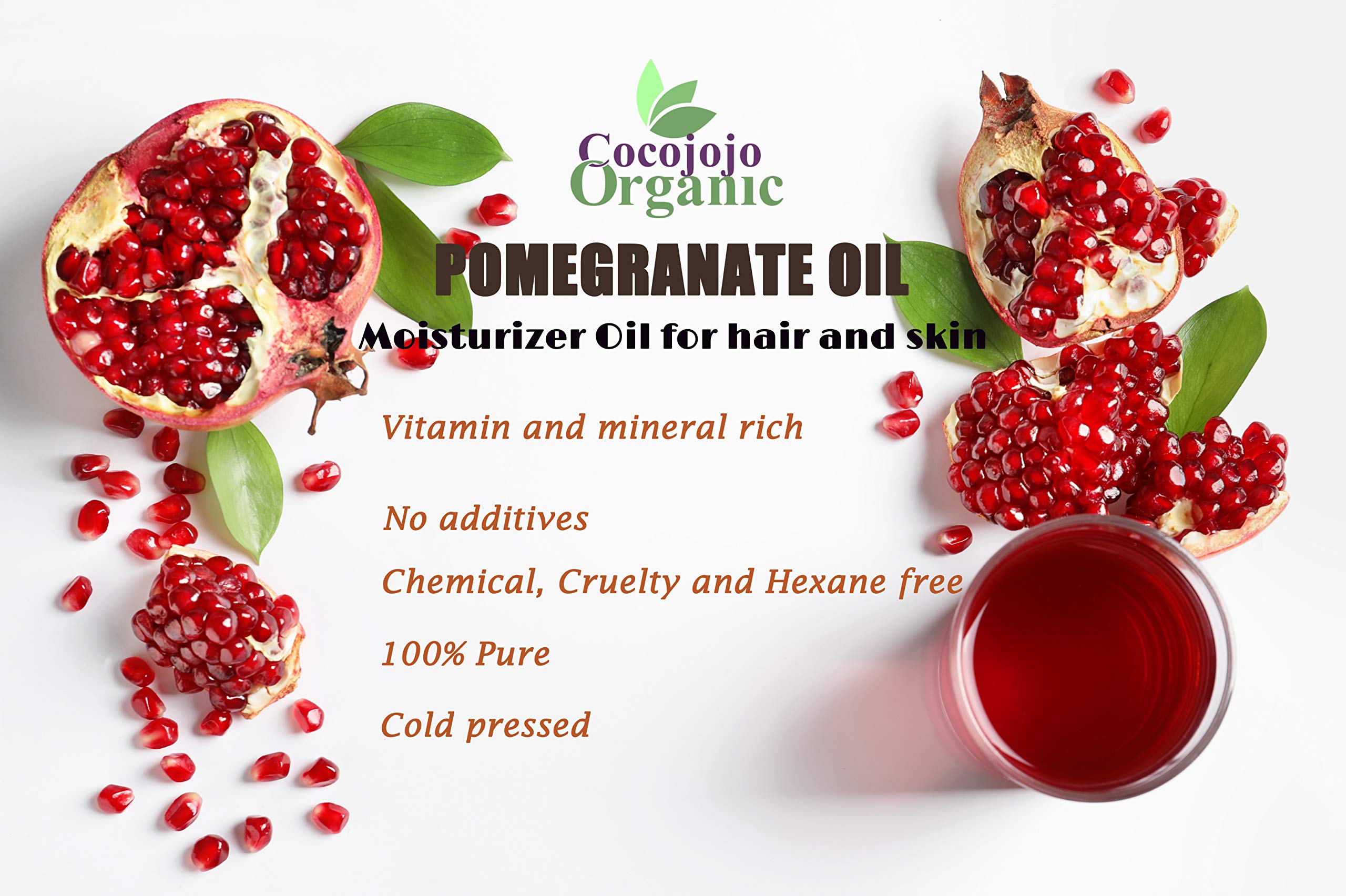 Cocojojo Pomegranate Oil – 100% Pure Seed Oil, Cold-Pressed, 32 oz (Premium Grade)