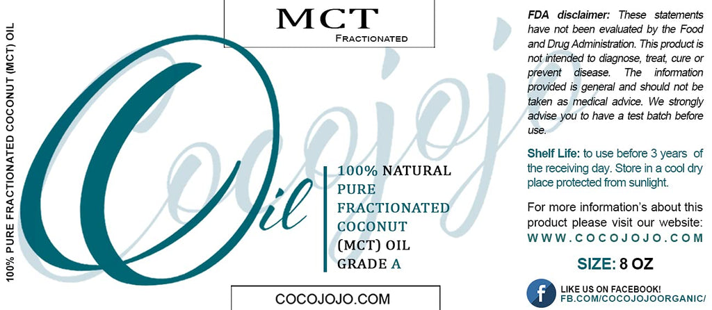 Cocojojo Pure Fractionated Coconut Oil – 100% Pure Vegan MCT from Coconut (C8/C10) – 8 oz